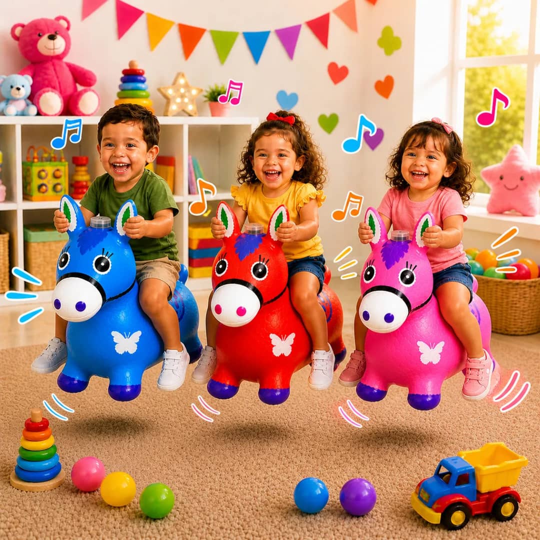 Cavalinho Upa Upa Musical Pula Pula Infantil Luz E Som Vermelho