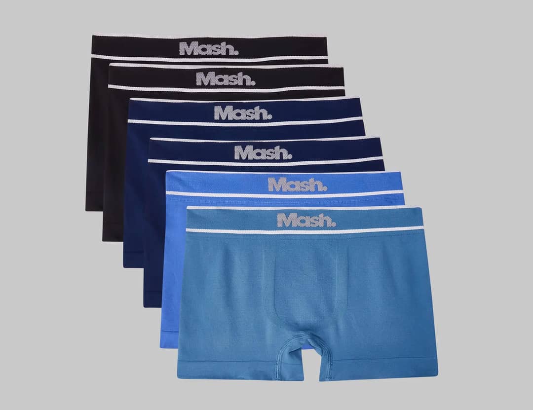 Kit 6 Cuecas Mash Boxer Meninos Crianças Sem Costura 791.02 St01 Liso P