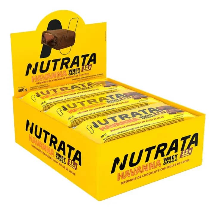 Nutrata Whey Grego Bar 12 Uni Sabor Doce De Leite Havanna