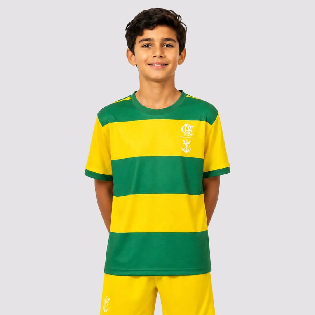 Camisa Flamengo Pairar Infantil Amarelo - 12 Anos