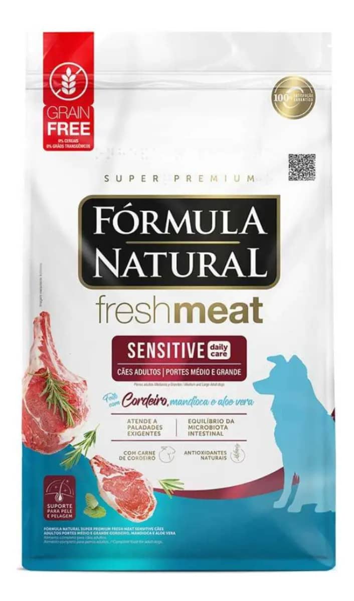 Ração Seca Fórmula Natural Fresh Meat Sensitive Cães Média/grande 12kg