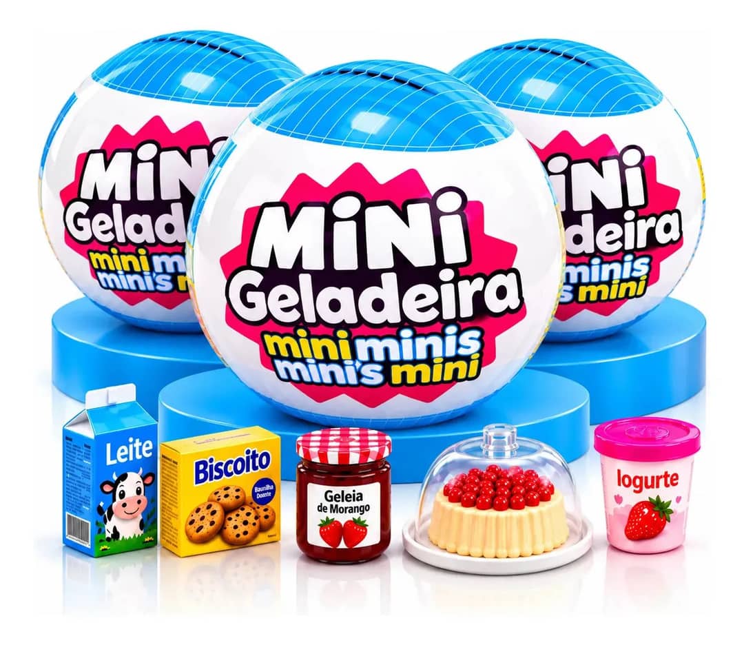 Kit 3 Bolas Surpresa Cápsula Mini Brands Hc-3006 Colecionável Miniatura Realista Brinquedo Infantil