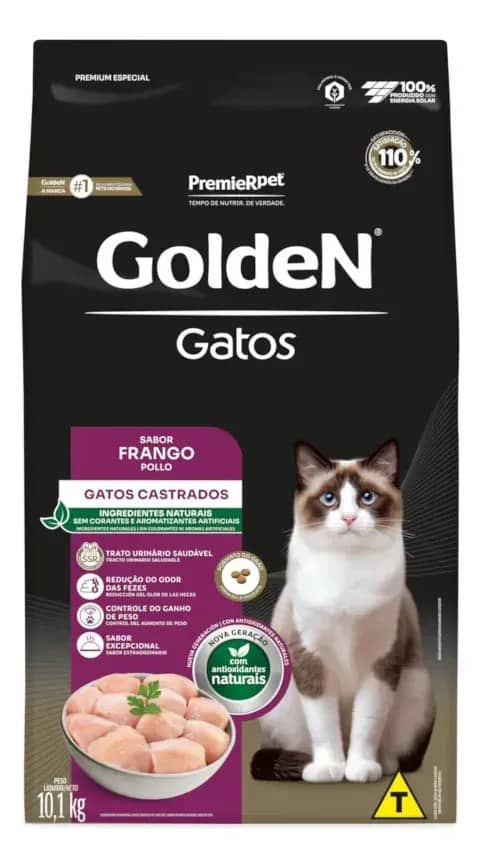 Golden Premium Especial Gatos Adultos Castrados Frango Castrados 10.1kg