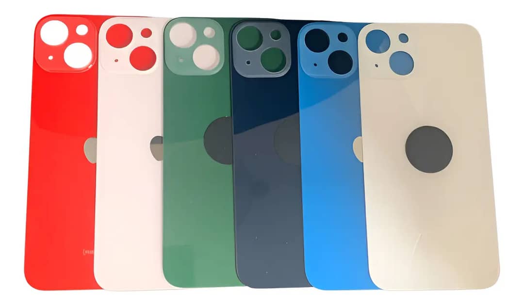 Tampa Traseira Vidro Com Furo Maior Compatível P/ iPhone 13 Branco