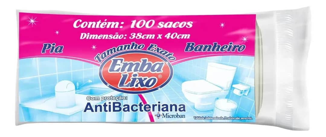 Saco Para Lixo Pia E Banheiro Embalixo 100 Unidades