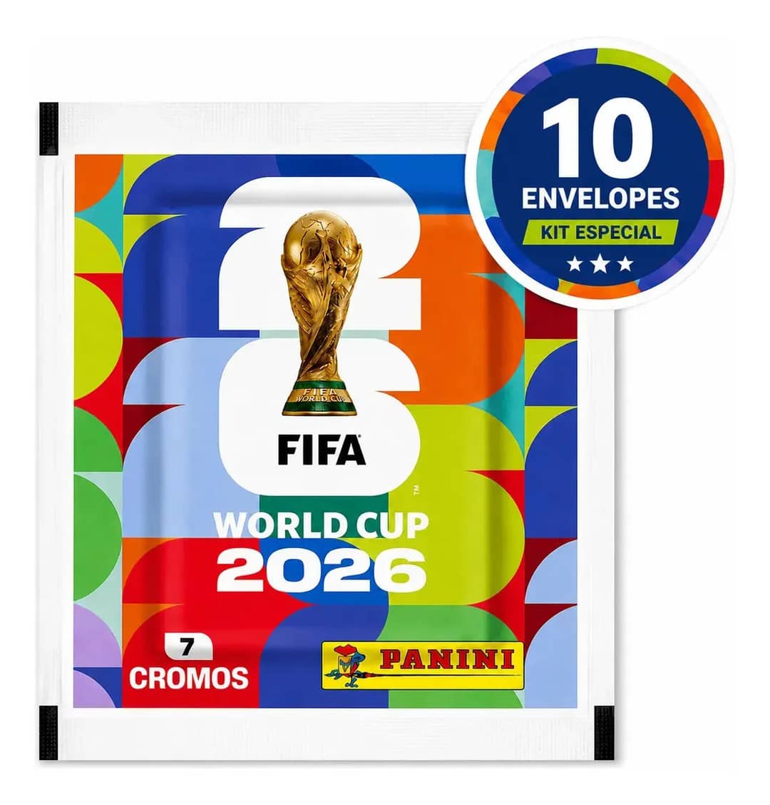 Kit 10 Envelopes Copa Do Mundo 2026 70 Figurinhas Panini Copa Do Mundo Fifa 2026