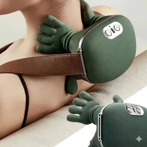 Massageador Pescoço Ombro Recarregável Maozinha Deep 3d Verde-escuro 127/220v