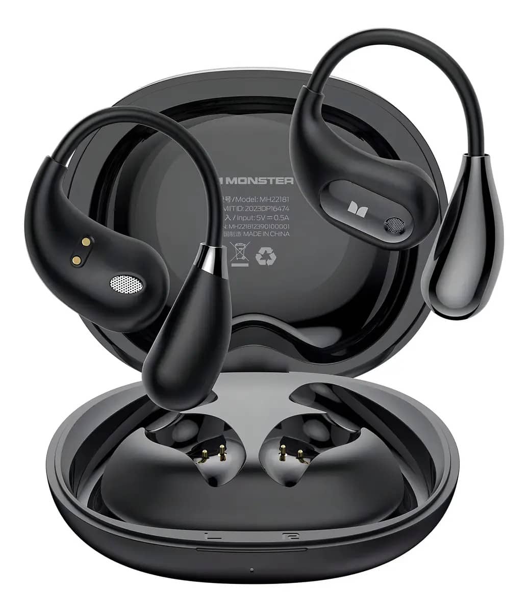 Fone De Ouvido Monster E29 Gamer Sem Fio Bluetooth 5.4, Intra-auricular E À Prova D'água Ipx6 Com Microfone Hd E Cancelamento De Ruído Preto
