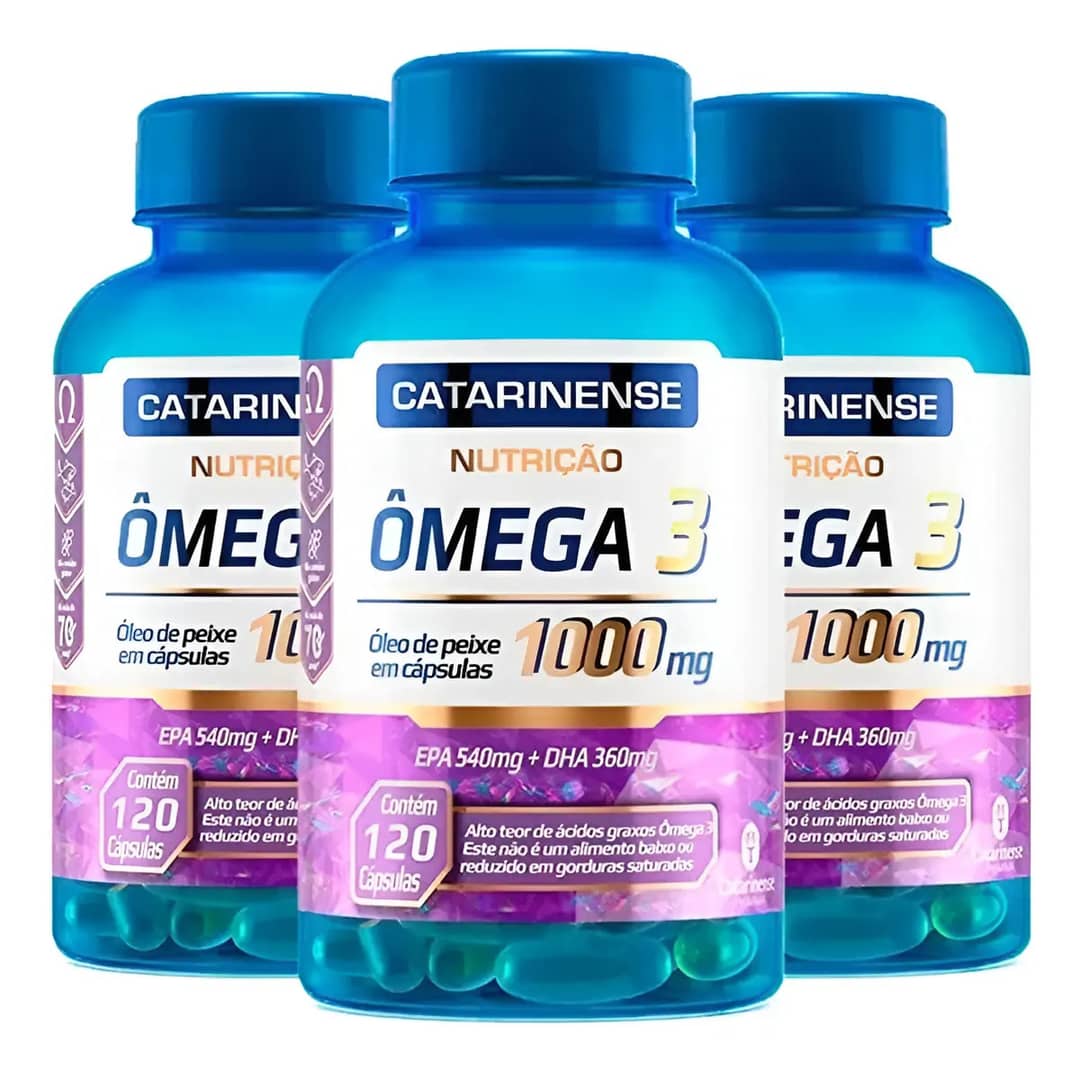 3x Ômega 3 Original Catarinense Pharma 1000mg 120 Cápsulas Bld67678c