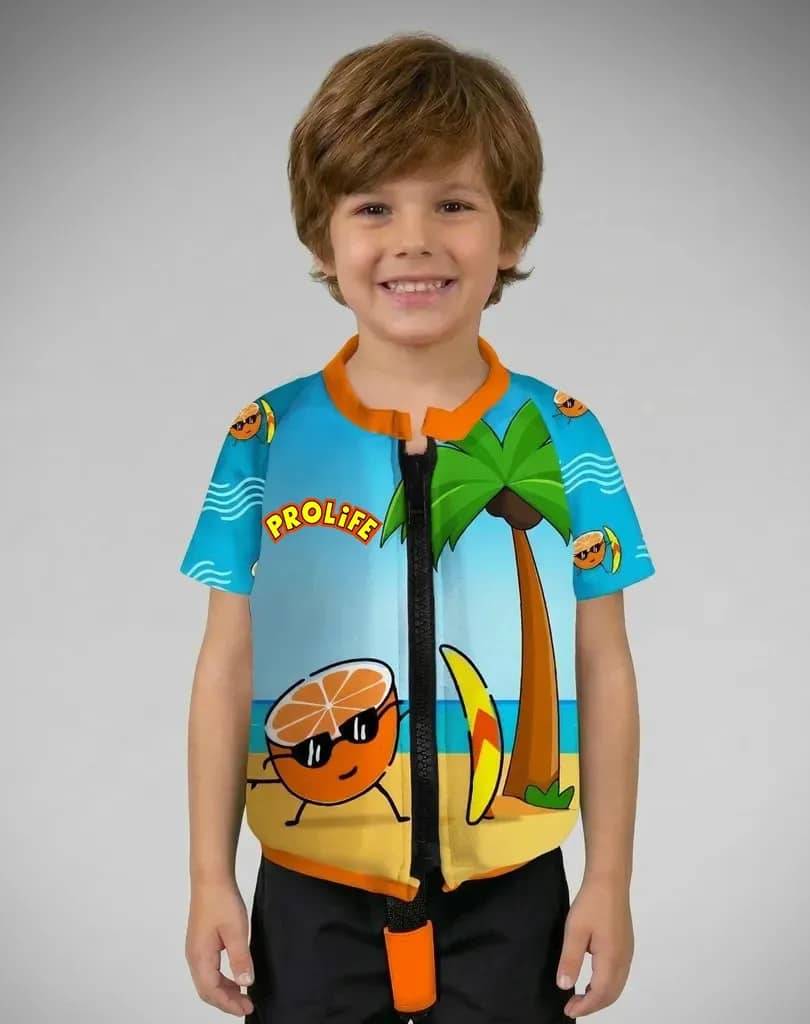 Colete Praia Infantil Piscina Uv50 Flutuador Criança Prolife Cor Naranja Tamanho 8 Anos