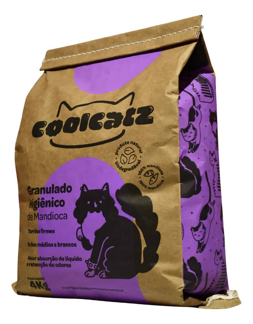 Areia Higiênica De Mandioca Para Gatos Coolcatz 4kg